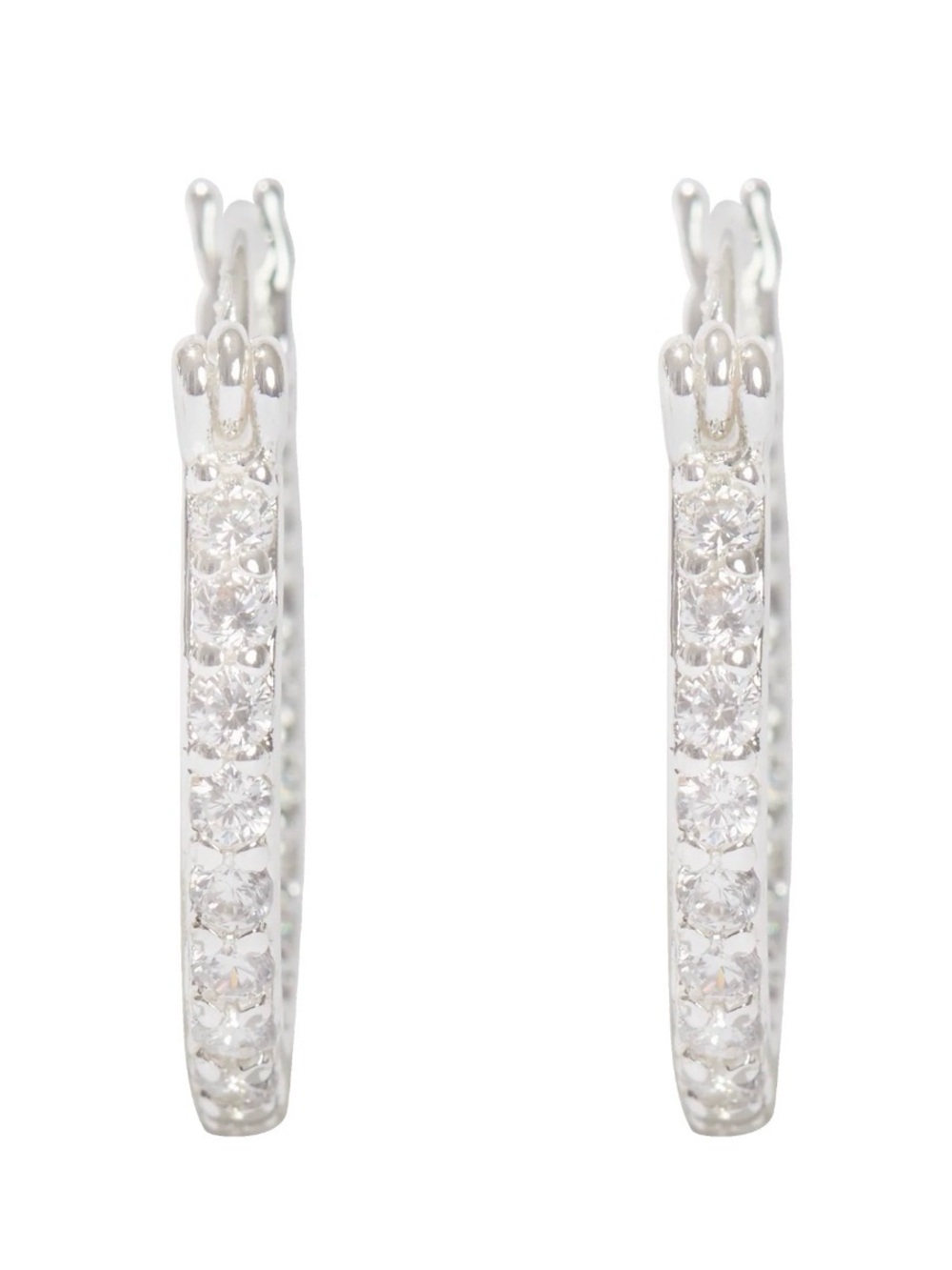 Crystal Haze Women Rare Limited Edition Mini Serena Hoop Earrings Silver MSRP 68 - Picture 2 of 3